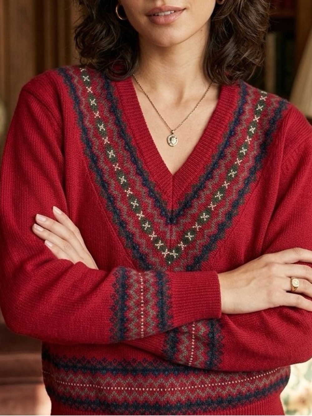 97 Express Sales Limited Vintage Preppy V-Neck Wool Sweater